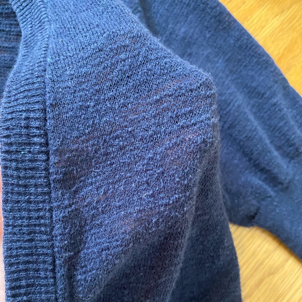 Aerie high-low short-sleeved Cardigan in navy - Picture 6 of 7